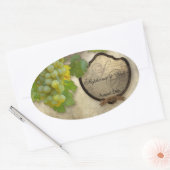 Gepersonaliseerd Wijnflesetiket Chardonnay Grapes Ovale Sticker (Envelop)