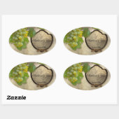 Gepersonaliseerd Wijnflesetiket Chardonnay Grapes Ovale Sticker (Vel)