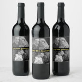 Gepersonaliseerd wijnlabel Happy 50th Jubileum Pic Wijn Etiket (Flessen)