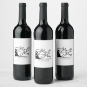 Gepersonaliseerd wijnlabel voor de heer en mevrouw wijn etiket (Flessen)