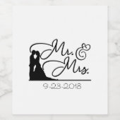 Gepersonaliseerd wijnlabel voor de heer en mevrouw wijn etiket (Enkel label)