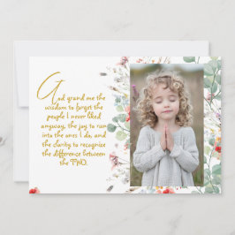 Gepersonaliseerd Wijsheid Gebed met Foto, Naam. .. Kaart