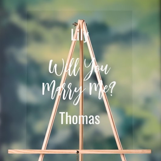 Gepersonaliseerd wil je met me trouwen acryl bord (Neutraal)