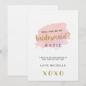 Gepersonaliseerd Wil je mijn bruidsmeisje zijn? Ka Kaart (Voorkant / Achterkant)