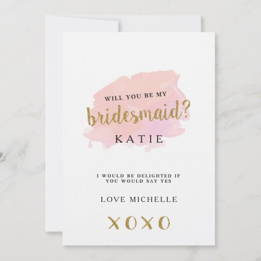 Gepersonaliseerd Wil je mijn bruidsmeisje zijn? Ka Kaart (Voorkant)