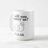 Gepersonaliseerd wil je ons trouwen? KoffieMok (Voorkant links)