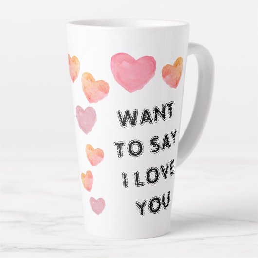 Gepersonaliseerd WIL ZEGGEN 'IK HOU VAN JE' Valent Latte Mok (Rechterhoek)