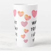 Gepersonaliseerd WIL ZEGGEN 'IK HOU VAN JE' Valent Latte Mok (Voorkant)