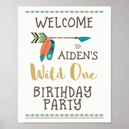 Gepersonaliseerd Wild One Welcome Party Poster (Voorkant)