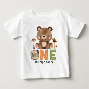 Gepersonaliseerd WILD ONE Woodland First Birthday