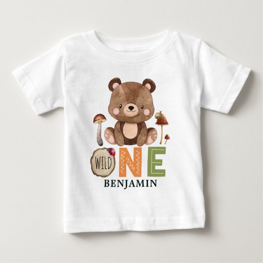 Gepersonaliseerd WILD ONE Woodland First Birthday  (Voorkant)