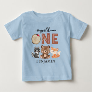 Gepersonaliseerd WILD ONE Woodland First Birthday 