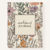 Gepersonaliseerd Wildflower Journal Notitieboek (Voorkant)