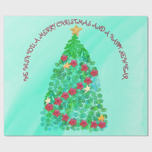 GEPERSONALISEERD WILLEN WE U EEN MERRY CHRISTMAS CADEAUPAPIER (Vlak)