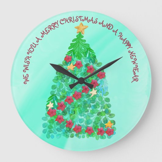 GEPERSONALISEERD WILLEN WE U EEN MERRY CHRISTMAS GROTE KLOK (Voorkant)