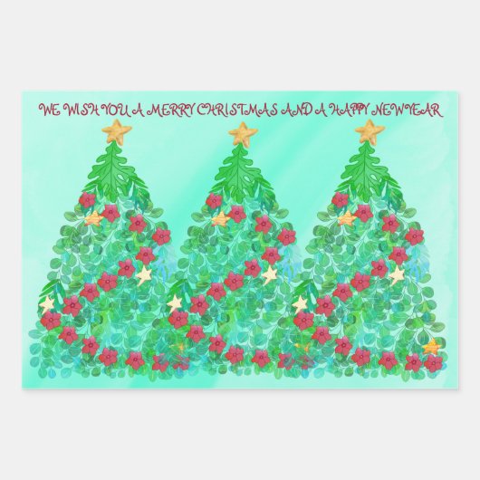 GEPERSONALISEERD WILLEN WE U EEN MERRY CHRISTMAS INPAKPAPIER VEL (Voorkant 3)