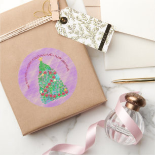 GEPERSONALISEERD WILLEN WE U EEN MERRY CHRISTMAS RONDE STICKER