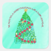 GEPERSONALISEERD WILLEN WE U EEN MERRY CHRISTMAS VIERKANTE STICKER (Voorkant)