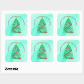 GEPERSONALISEERD WILLEN WE U EEN MERRY CHRISTMAS VIERKANTE STICKER (Vel)