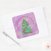 GEPERSONALISEERD WILLEN WE U EEN MERRY CHRISTMAS VIERKANTE STICKER (Envelop)