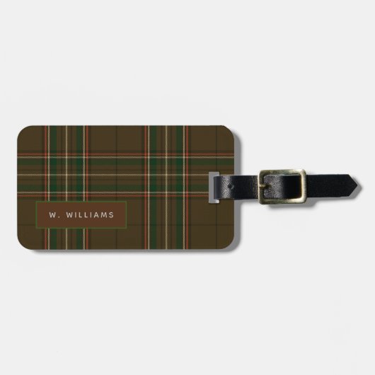 Gepersonaliseerd WILLIAMS Tartan Mannen Bagagelabe Bagagelabel (Voorkant horizontaal)