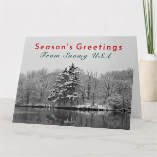 Gepersonaliseerd Winter Wonderland, Snowy USA Kers Kaart