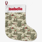 Gepersonaliseerd winterdorp grote kerstsok (Voorkant)