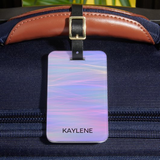 Gepersonaliseerd Wispy Rainbow Bagagelabel (Voorkant Insitu 2)