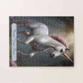 Gepersonaliseerd wit eenhoornbos legpuzzel (Horizontaal)