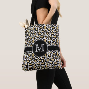 Gepersonaliseerd wit en goud tote bag