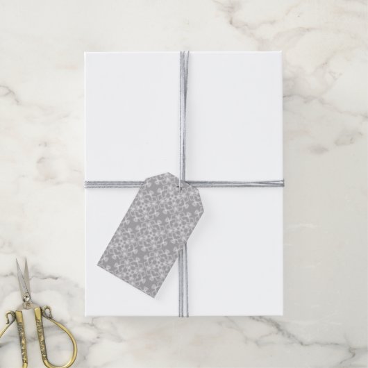 Gepersonaliseerd wit en grijs patroon cadeaulabel (Met Touw)