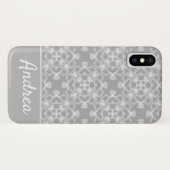 Gepersonaliseerd wit en grijs patroon Case-Mate iPhone case (Achterkant (horizontaal))