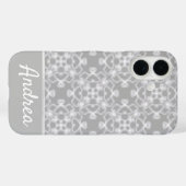 Gepersonaliseerd wit en grijs patroon Case-Mate iPhone case (Achterkant (horizontaal))