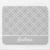 Gepersonaliseerd wit en grijs patroon muismat (Voorkant)