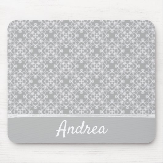 Gepersonaliseerd wit en grijs patroon muismat (Voorkant)