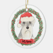 Gepersonaliseerd wit en grijs Schnauzer Keramisch Ornament (Links)