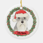 Gepersonaliseerd wit en grijs Schnauzer Keramisch Ornament (Achterkant)