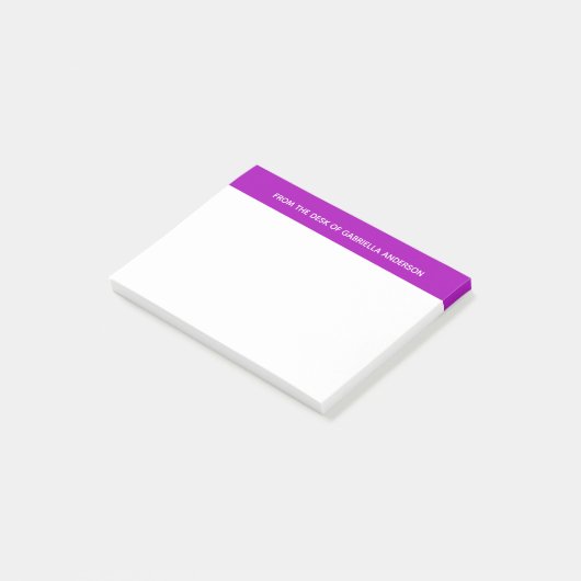 Gepersonaliseerd wit en Paars Post-it® Notes (Schuin)