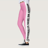 Gepersonaliseerd wit en roze trendy girly leggings (Links)