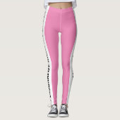 Gepersonaliseerd wit en roze trendy girly leggings (Voorkant)