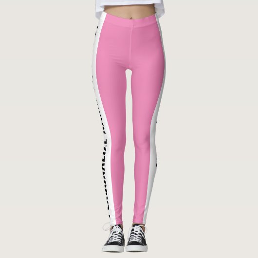 Gepersonaliseerd wit en roze trendy girly leggings (Voorkant)