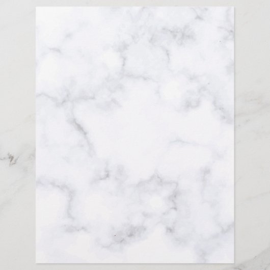 Gepersonaliseerd wit faux marmer goud bloemenaccen briefhoofd (Achterkant)