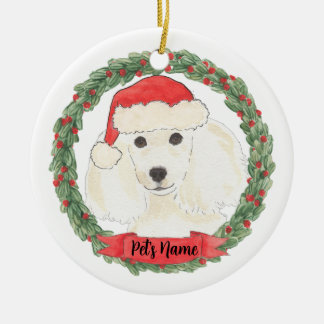 Gepersonaliseerd wit hulpmiddel keramisch ornament