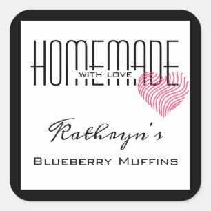 Gepersonaliseerd wit label "Homemade with Love"