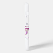 Gepersonaliseerd Wit met Roze 3D Chrome Case-Mate iPhone Case (Achterkant / Links)