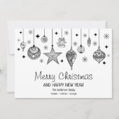 Gepersonaliseerd wit met zwarte kerst Baubles (Voorkant)