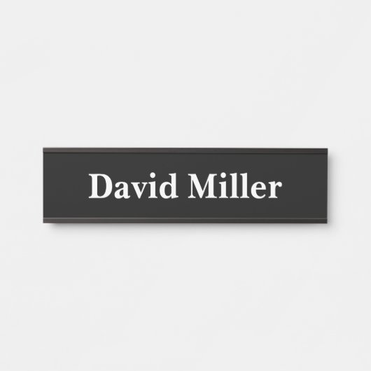 Gepersonaliseerd wit op zwart deurbordje (Voorkant)