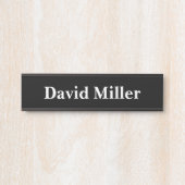 Gepersonaliseerd wit op zwart deurbordje (Voorkant)