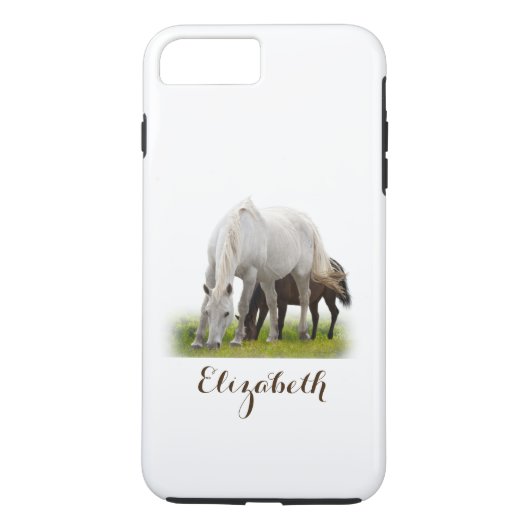 Gepersonaliseerd wit paard met Pony Case-Mate iPhone Case (Achterkant)