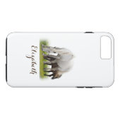 Gepersonaliseerd wit paard met Pony Case-Mate iPhone Case (Achterkant (Horizontaal))